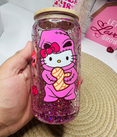 Pink kitty oggie boogie snowglobe 16oz