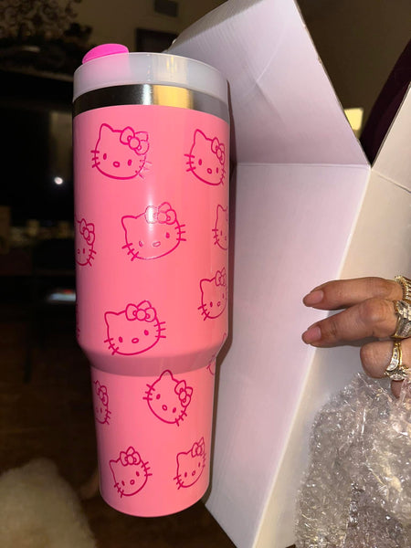 Hot Pink hello kitty tumbler