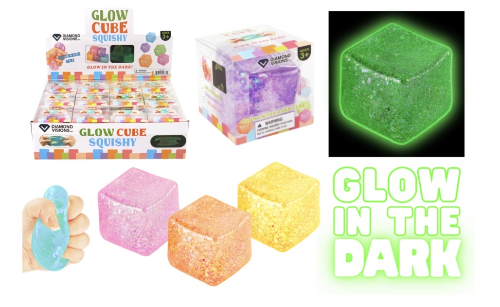 Glitter cube glow in dark