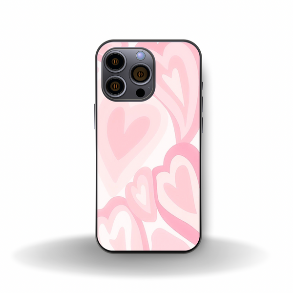 Pastel trendy hearts iPhone case