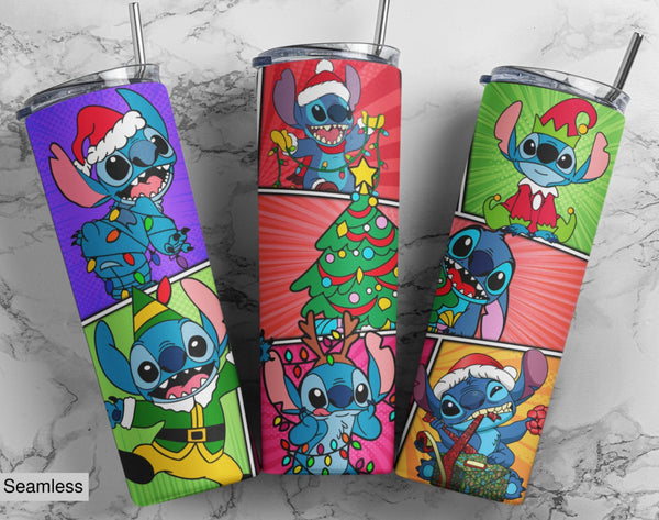 stitch elf/Santa  20oz tumbler