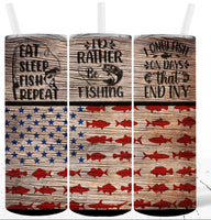 20 oz tumbler Rather be Fishing