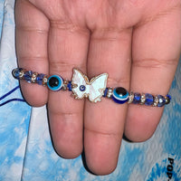 Blue butterfly evil eye bracelets