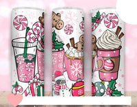 20 oz Tumbler Pink Christmas