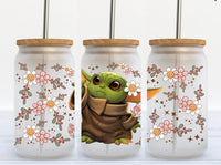 Floral yoda 16oz frosted