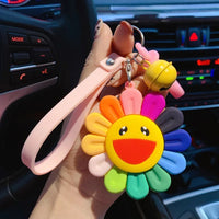 Rainbow flower keychain