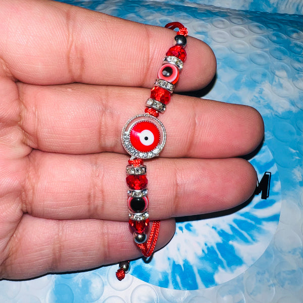 Red Circle Evil Eye Bracelet