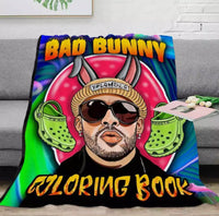 Bad Bunny Fleece Blanket style 3