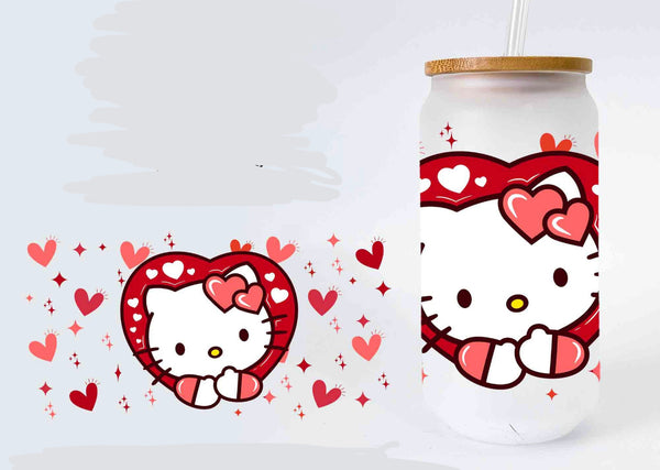 Hello Kitty Red Heart Frosted 16oz