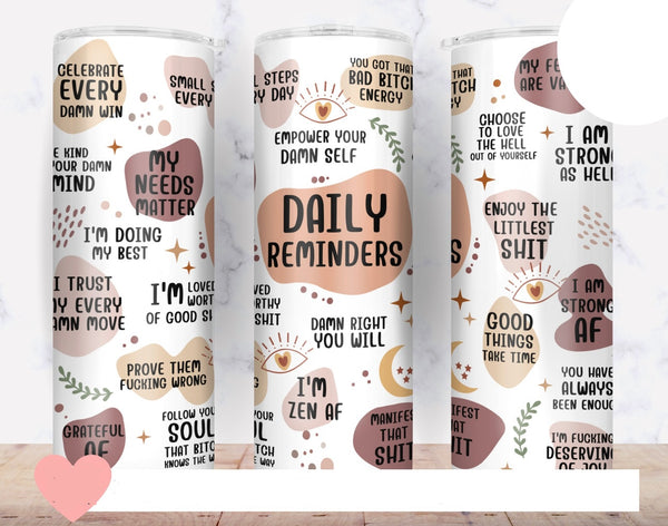 20oz Tumbler Daily Reminders